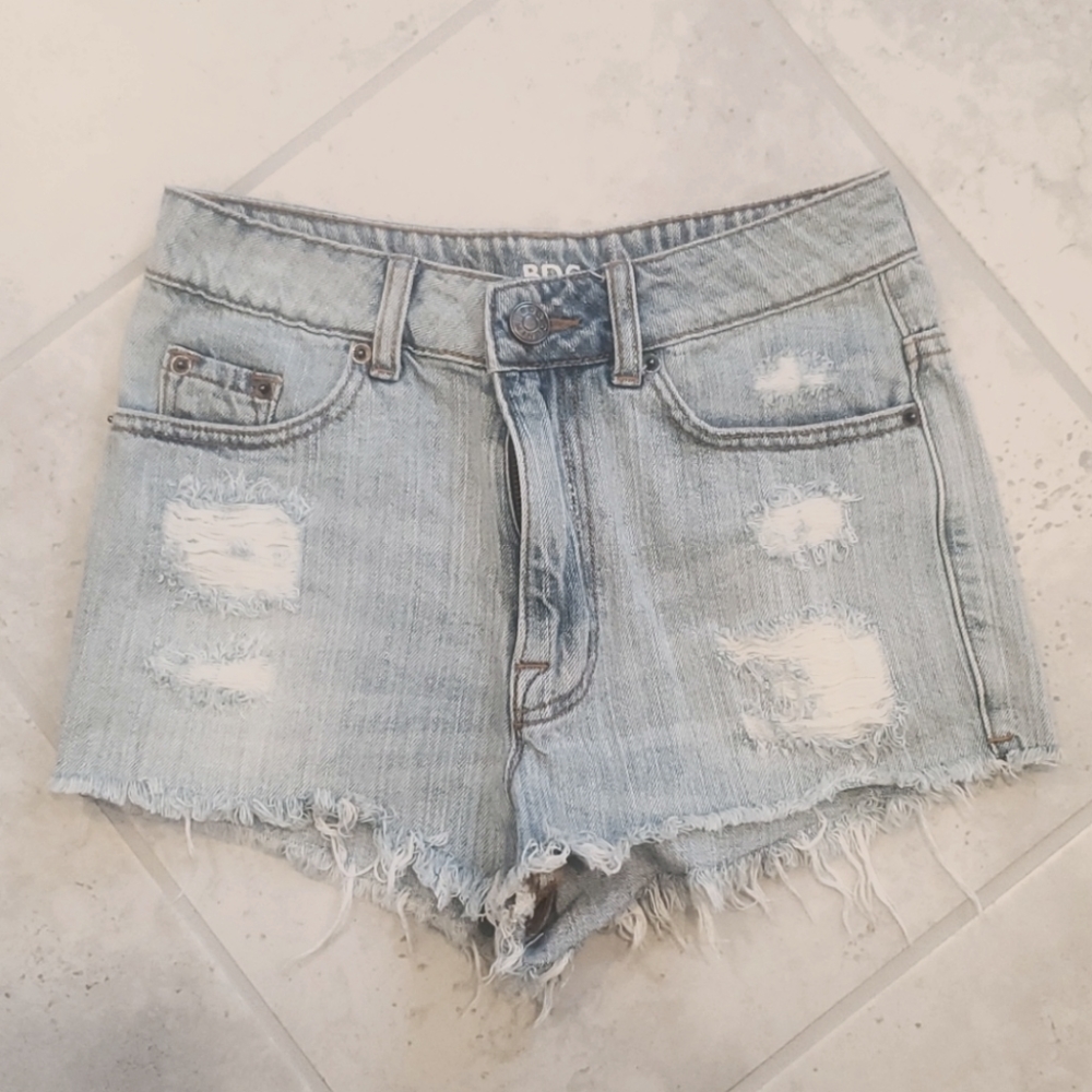 BDG size 25 distresses high rise dress cheeky shorts